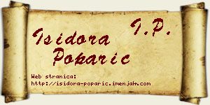 Isidora Poparić vizit kartica